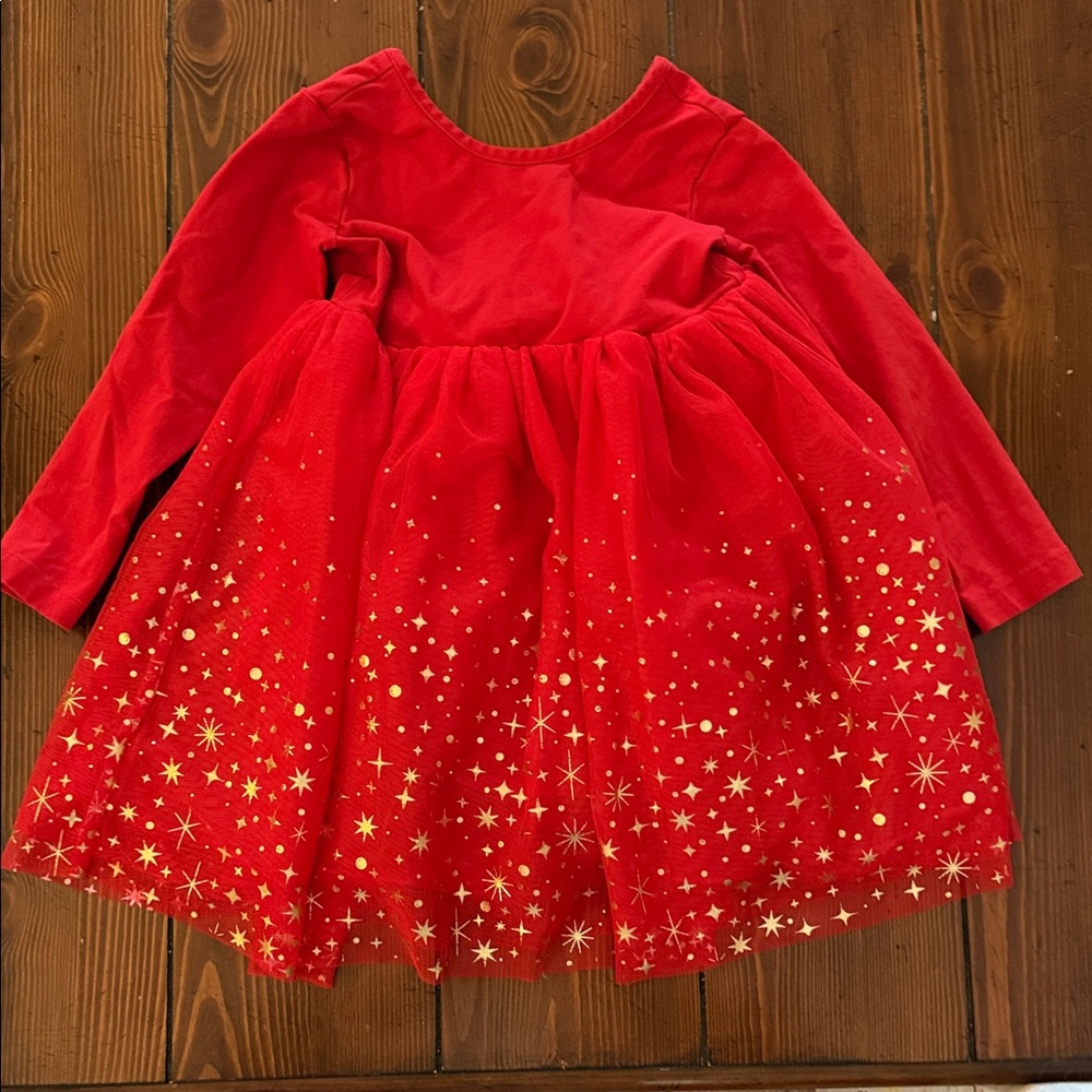 Hanna Andersson Red and Gold Starry Kids Dress